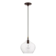 Aldrich 9.75" Pendant in Bronze with Antique Brass Accents