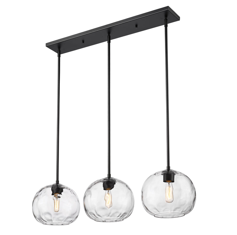 Chloe 3 Light 36" Linear Pendant in Matte Black