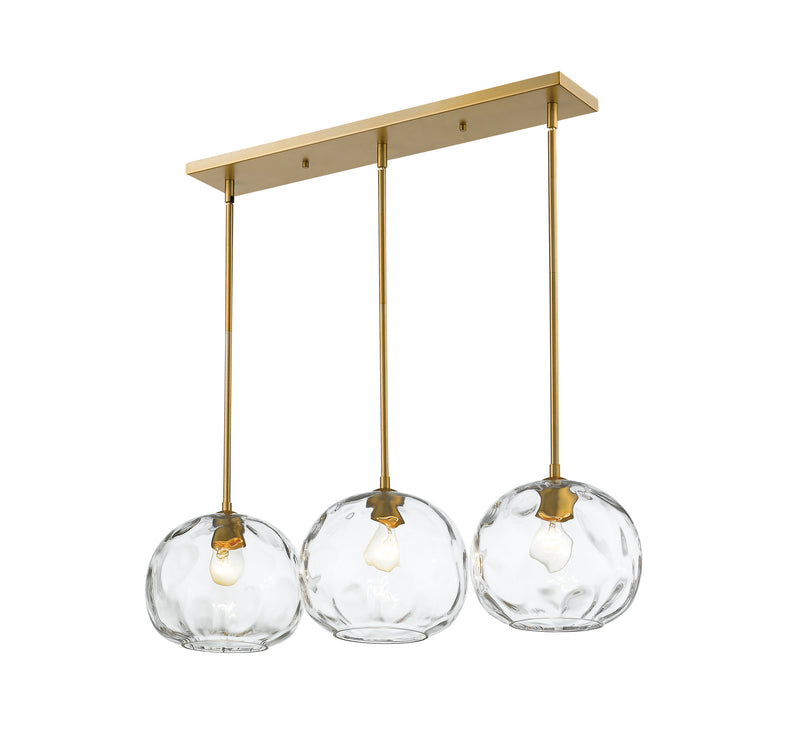 Chloe 3 Light 36" Linear Pendant in Olde Brass