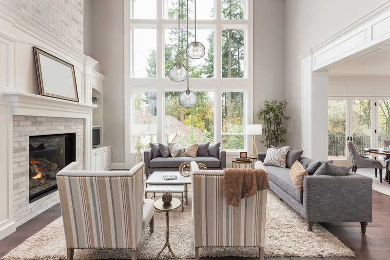 Chloe 3 Light 20" Pendant in Brushed Nickel in a room setting