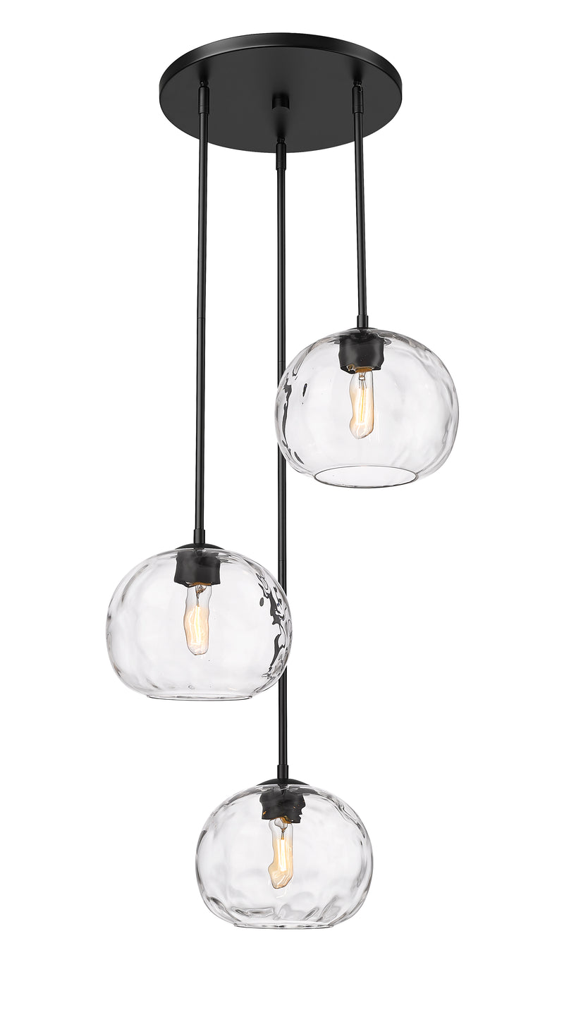 Chloe 3 Light 20" Pendant in Matte Black