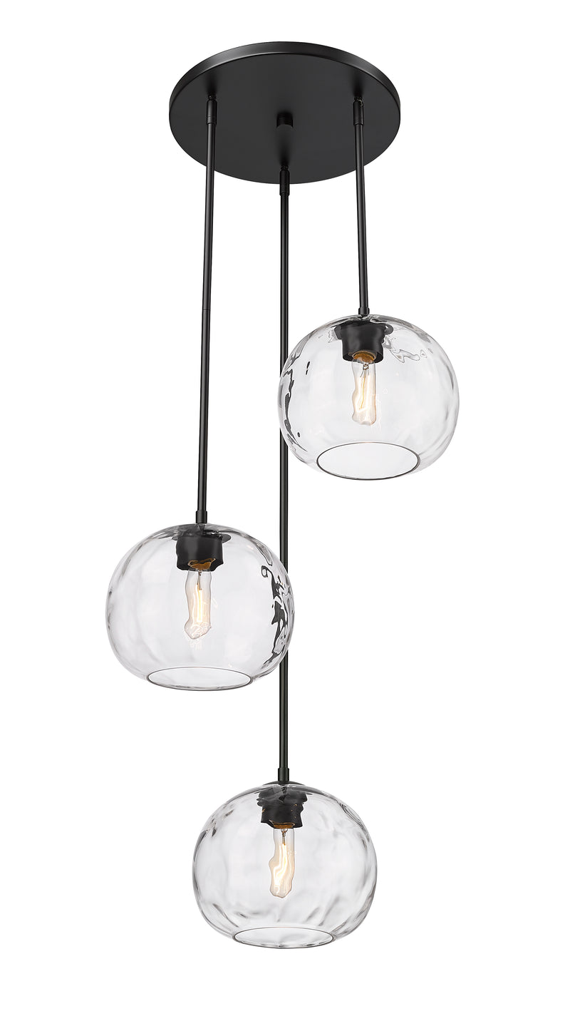 Chloe 3 Light 20" Pendant in Matte Black