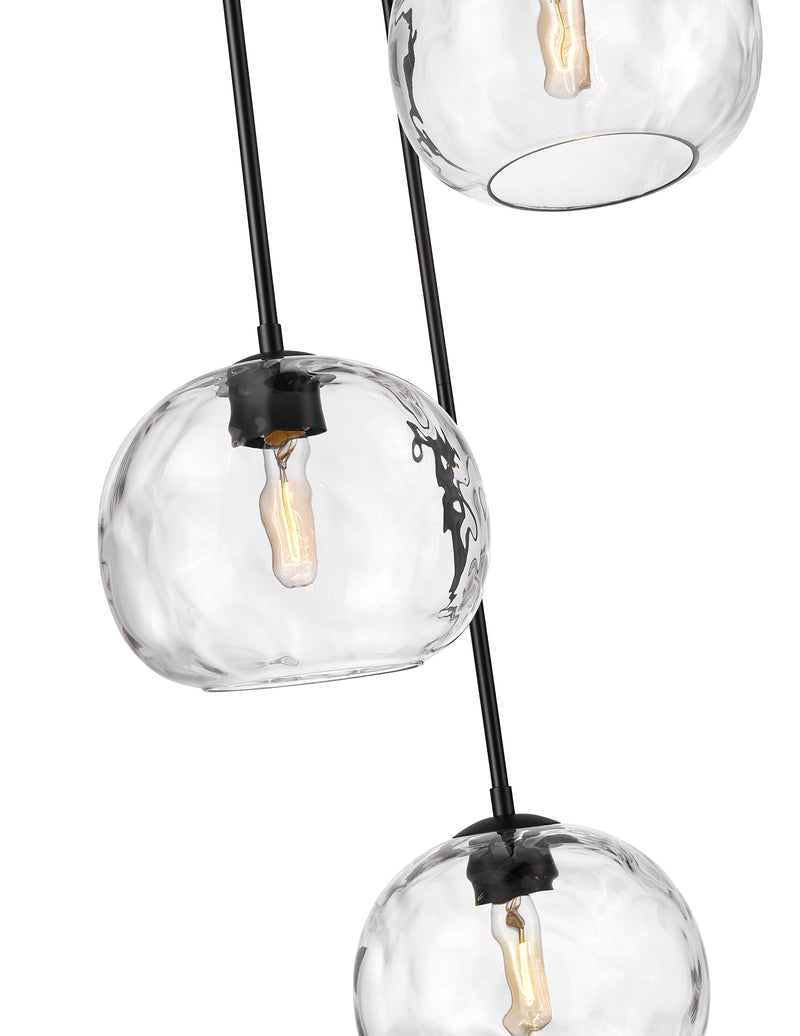 Chloe 3 Light 20" Pendant in Matte Black