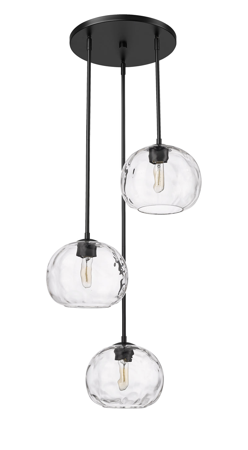 Chloe 3 Light 20" Pendant in Matte Black