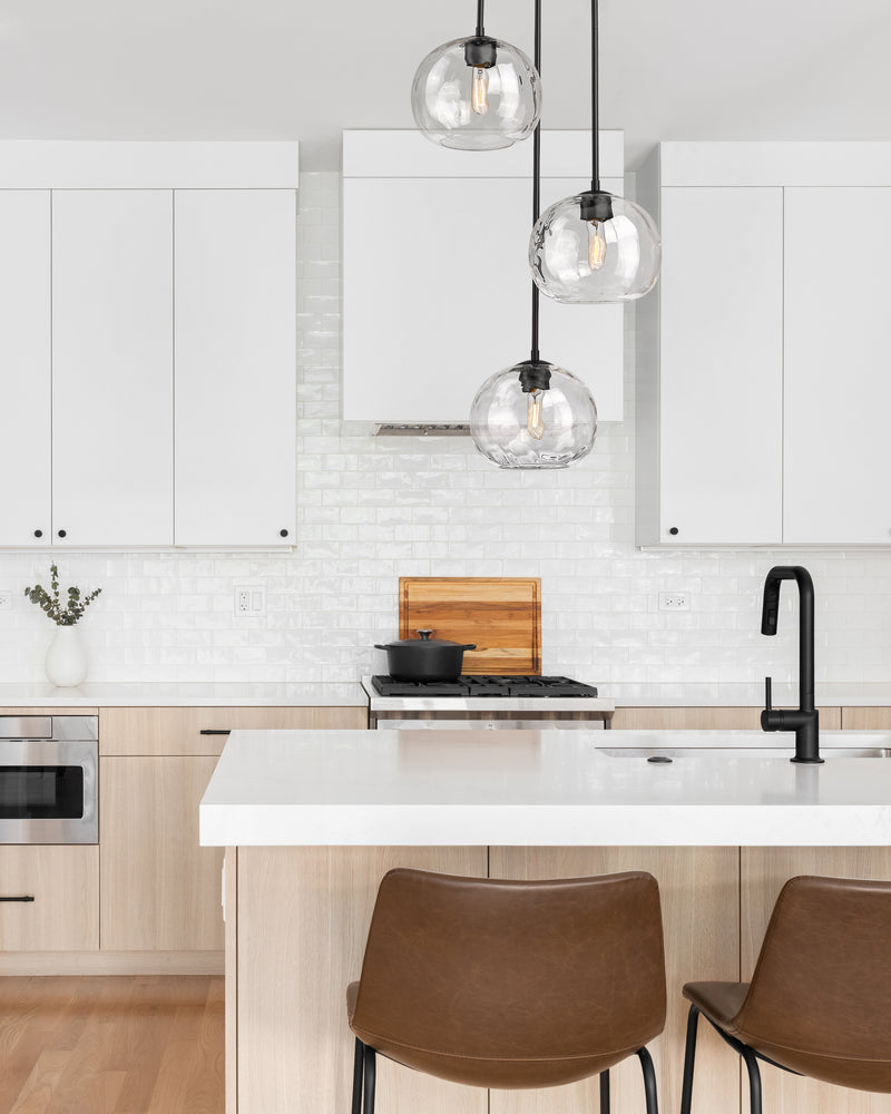 Chloe 3 Light 20" Pendant in Matte Black in a room setting