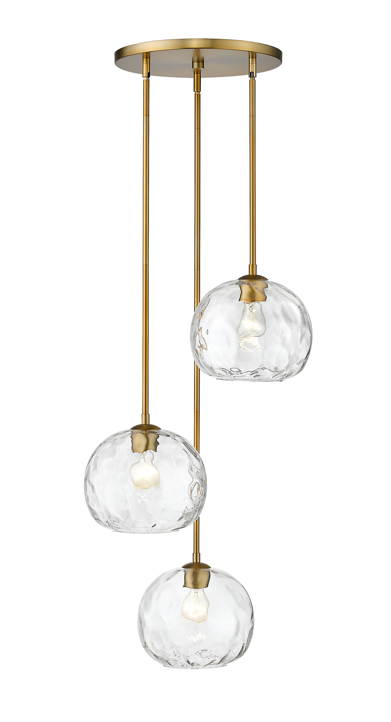 Chloe 3 Light 20" Pendant in Olde Brass