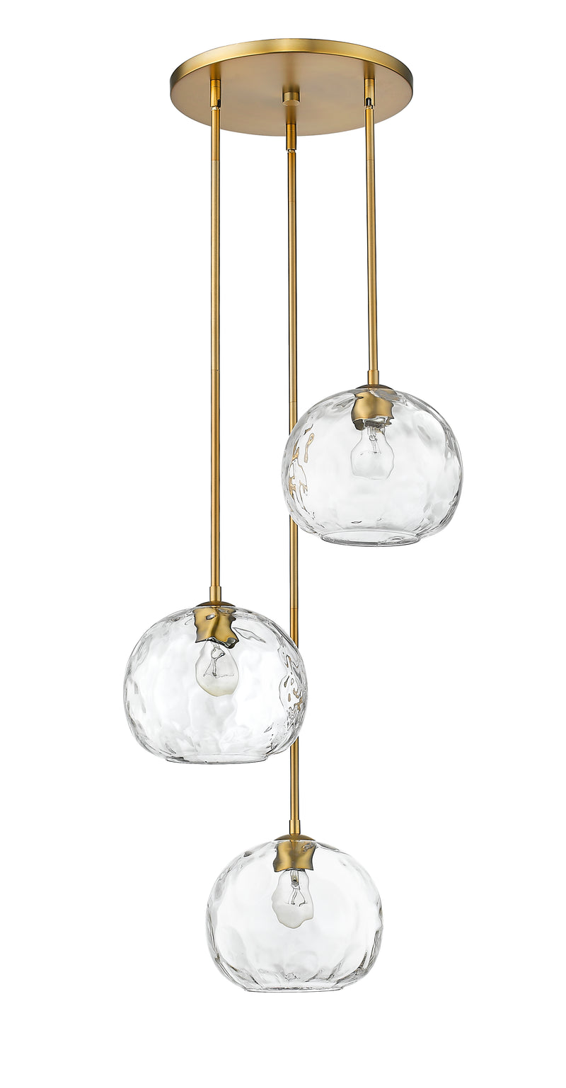 Chloe 3 Light 20" Pendant in Olde Brass