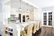 Chloe 1 Light 10" Pendant in Brushed Nickel in a room setting