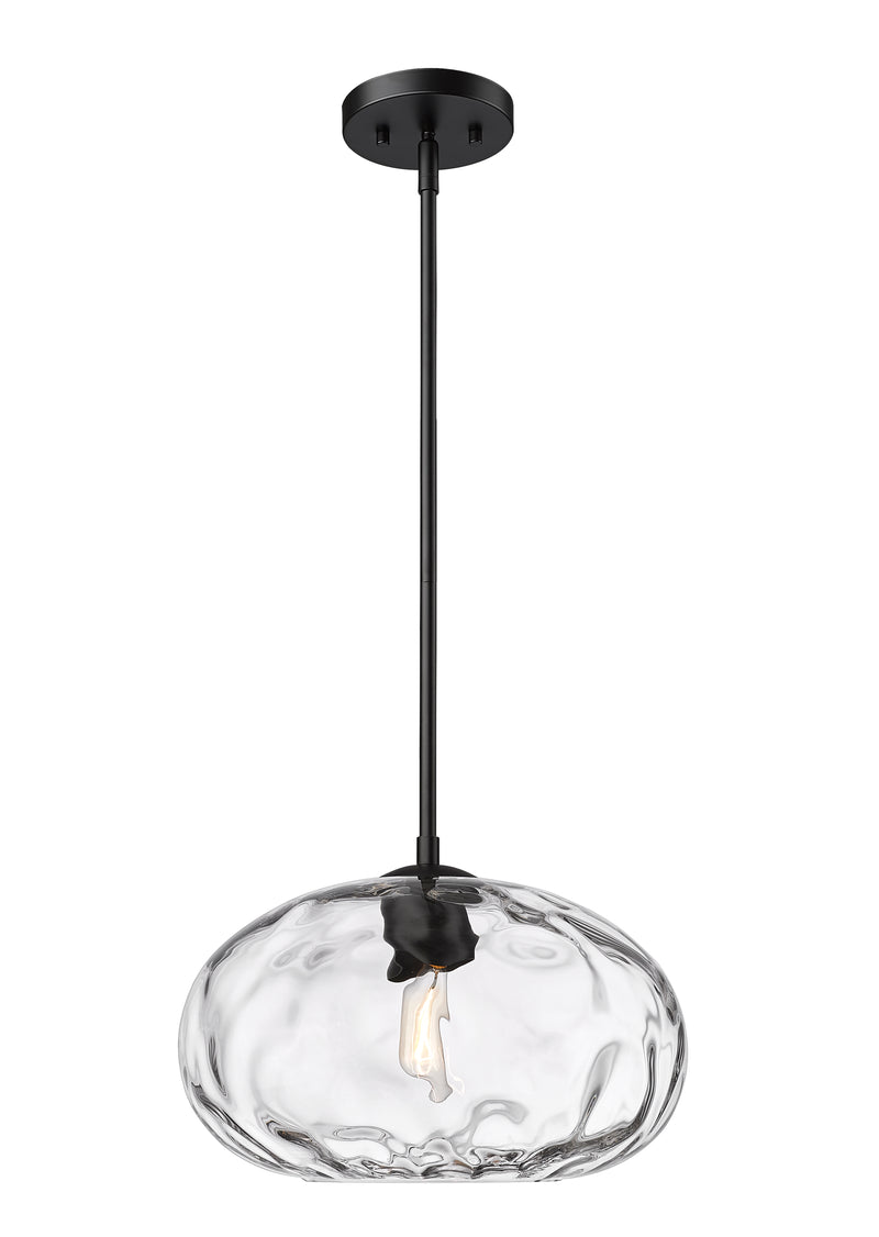 Chloe 1 Light 14" Pendant in Matte Black