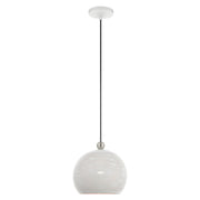 Dublin Pendant in White with Brushed Nickel Accents