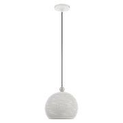 Dublin Pendant in White with Brushed Nickel Accents