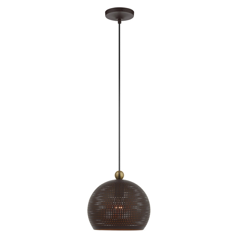 Dublin Pendant in Bronze with Antique Brass Accents