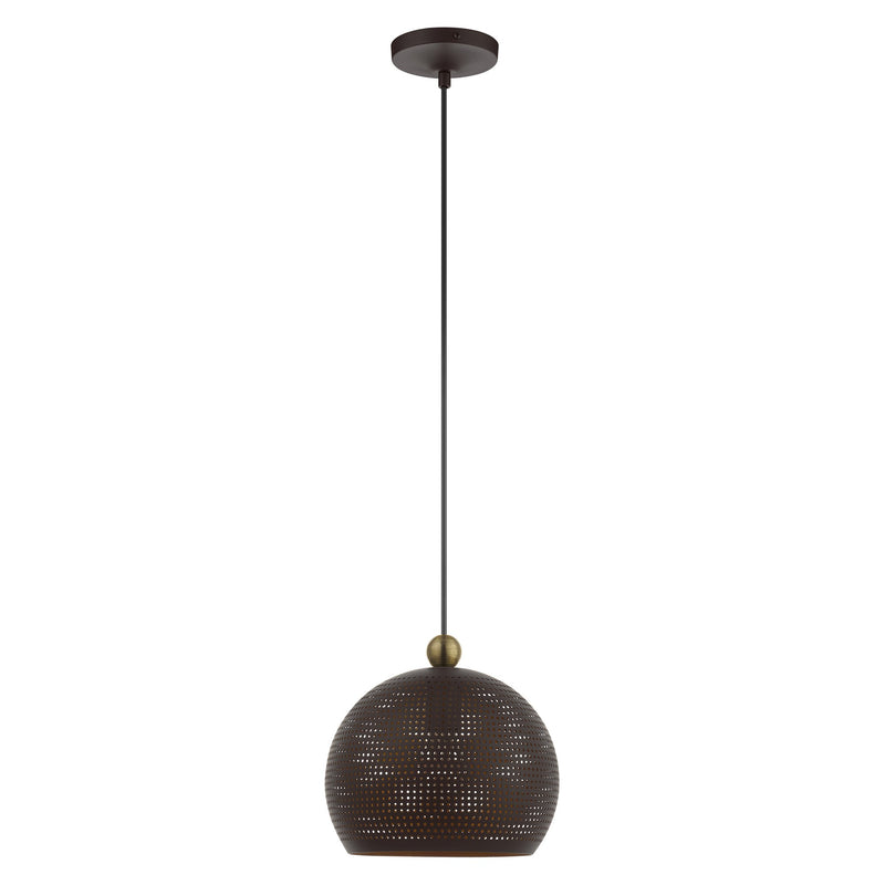 Dublin Pendant in Bronze with Antique Brass Accents