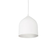 Helena 8" Pendant in White/Silver