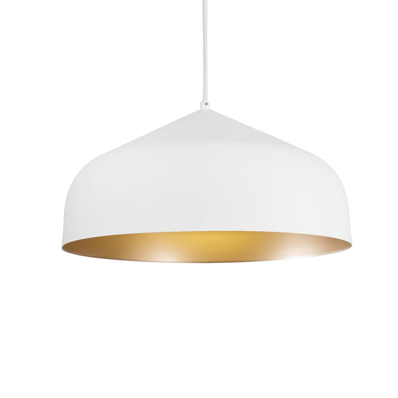 Helena 17" Pendant in White/Gold