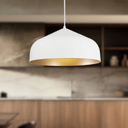 Helena 17" Pendant in White/Gold