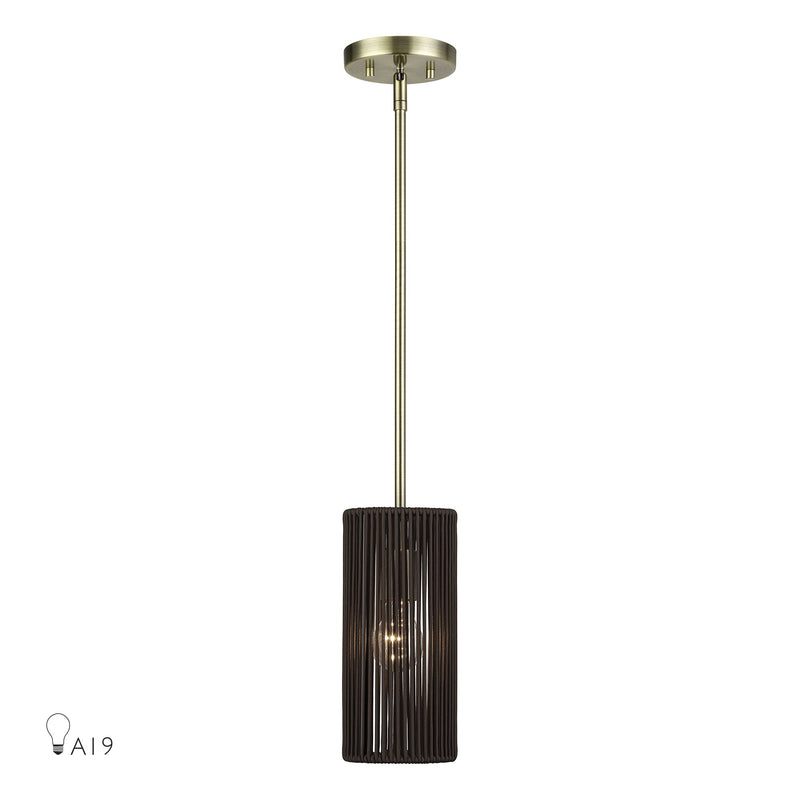 Acordia Mini Pendant in Antique Brass