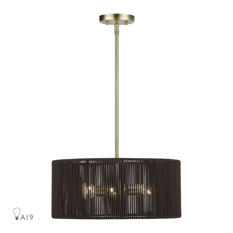 Acordia 3-Light Chandelier in Antique Brass