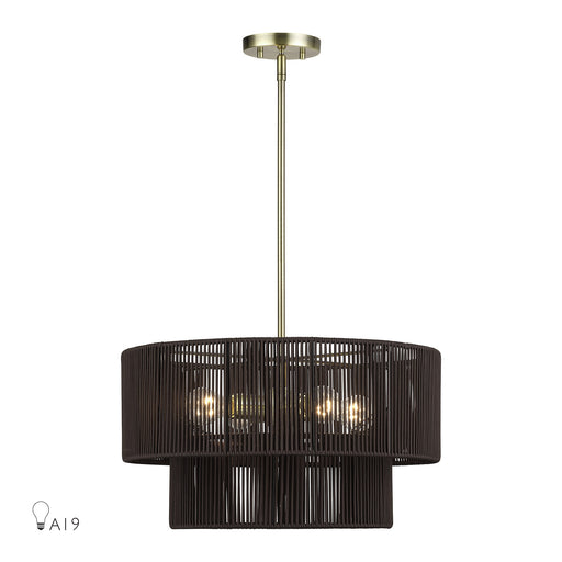 Acordia 4-Light Chandelier in Antique Brass
