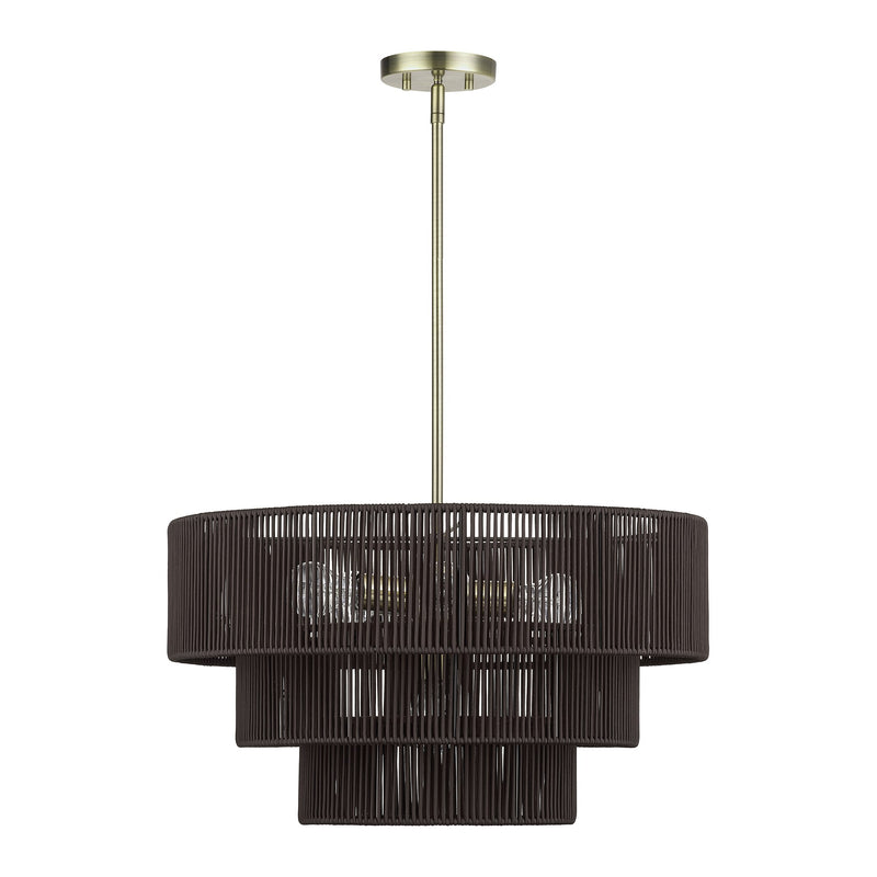 Acordia 6-Light Chandelier in Antique Brass