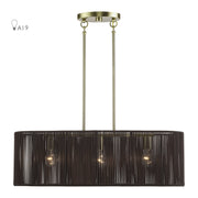 Acordia 3-Light Medium Linear Chandelier in Antique Brass