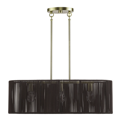 Acordia 3-Light Medium Linear Chandelier in Antique Brass
