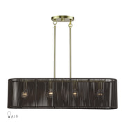 Acordia 4-Light Large Linear Chandelier in Antique Brass
