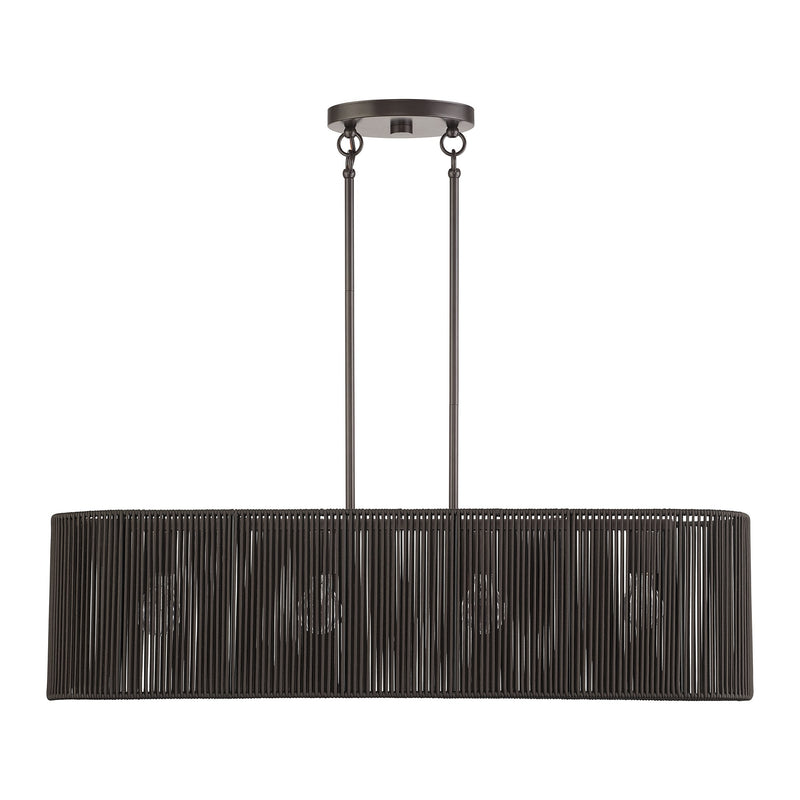Acordia 4-Light Large Linear Chandelier in English Bronze