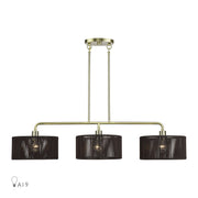 Acordia 3-Light Extra Large Linear Chandelier in Antique Brass