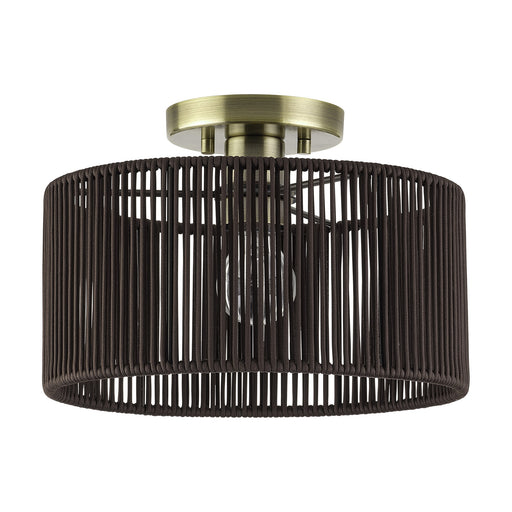 Acordia Medium Semi-Flush Mount in Antique Brass