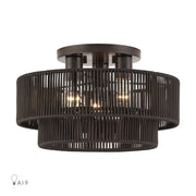 Acordia 3-Light 15" Semi-Flush Mount in English Bronze