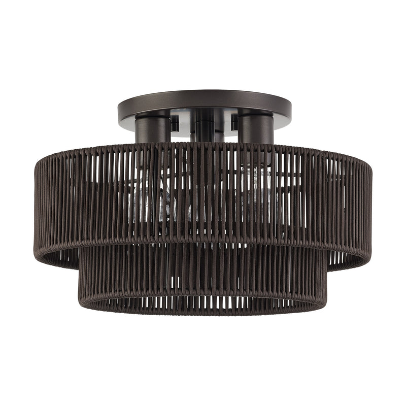 Acordia 3-Light 15" Semi-Flush Mount in English Bronze