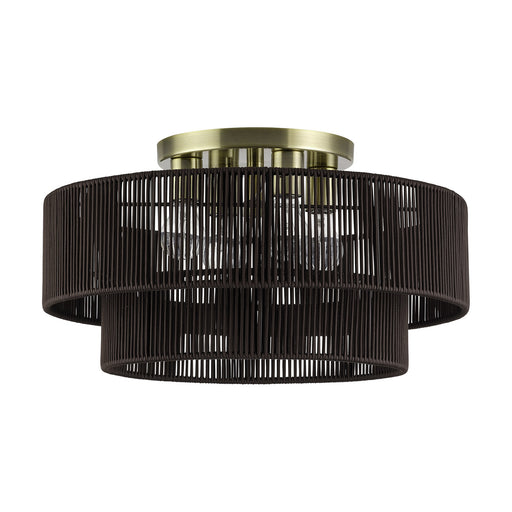Acordia 4-Light Extra Large Semi-Flush Mount in Antique Brass