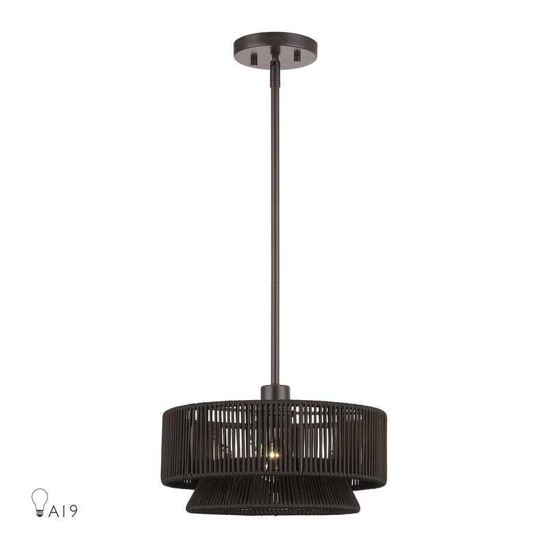 Florell 13" Drum Pendant in English Bronze