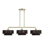 Florell 3-Light Linear Chandelier in Antique Brass