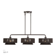 Florell 3-Light Linear Chandelier in English Bronze