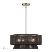 Florell 4-Light Chandelier in Antique Brass