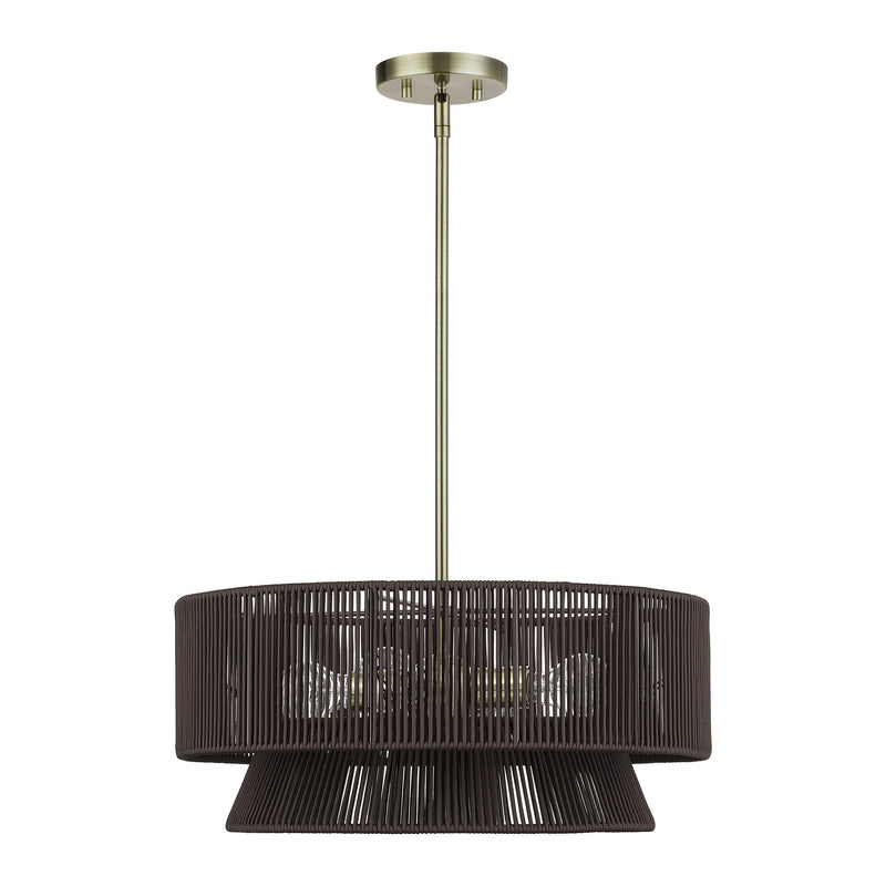 Florell 4-Light Chandelier in Antique Brass
