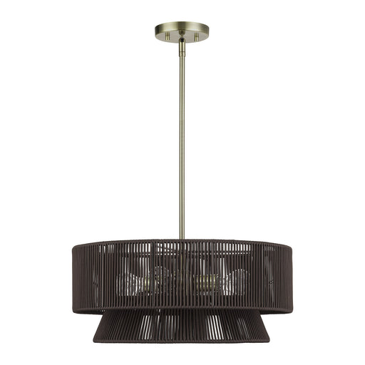 Florell 4-Light Chandelier in Antique Brass