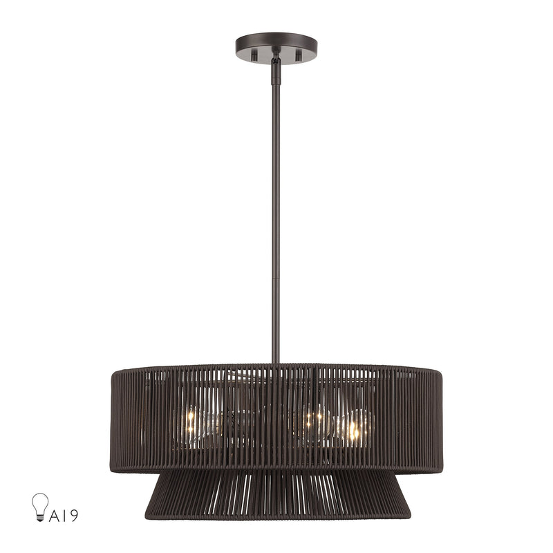 Florell 4-Light Chandelier in English Bronze