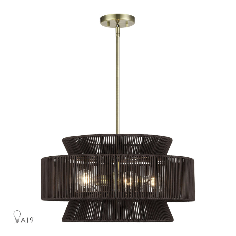 Florell 5-Light Chandelier in Antique Brass