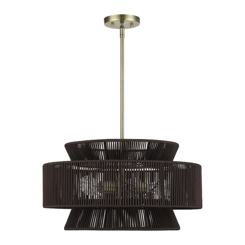 Florell 5-Light Chandelier in Antique Brass