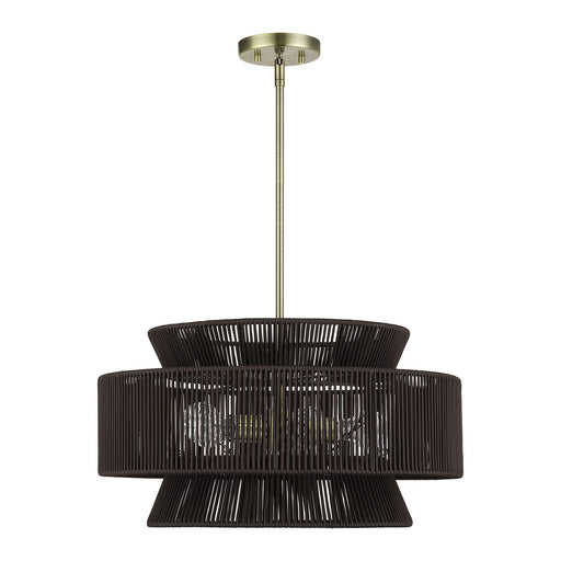 Florell 5-Light Chandelier in Antique Brass