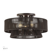 Florell 18" 3-Light Semi-Flush Mount in English Bronze