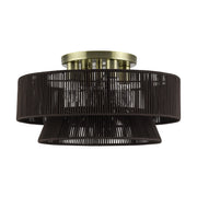 Florell 4-Light Semi-Flush Mount in Antique Brass