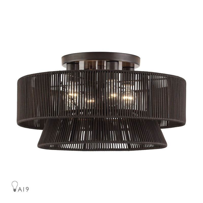 Florell 4-Light Semi-Flush Mount in English Bronze