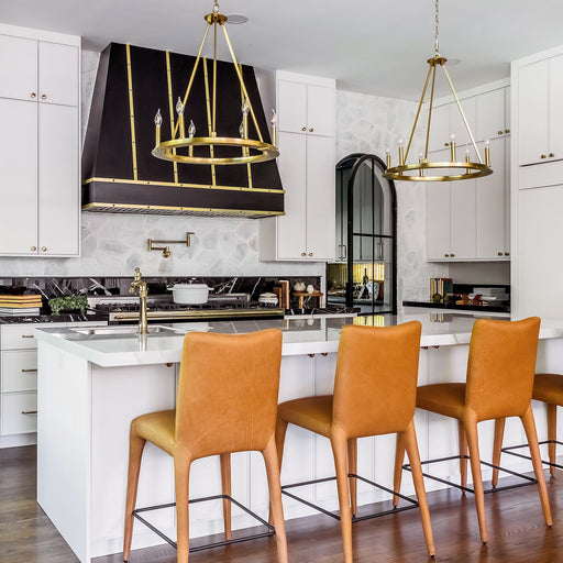 Pearson 6-Light Chandelier in Aged Brass