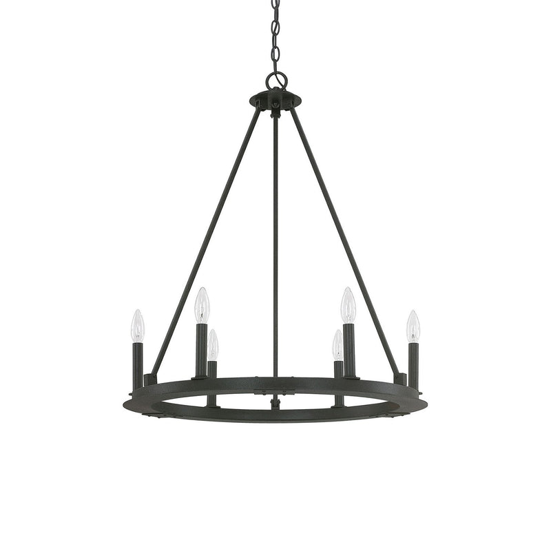Pearson 6-Light Chandelier in Black Iron