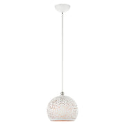 Charlton Small Pendant in White with Brushed Nickel Accents