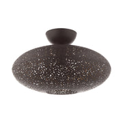 Charlton Semi-Flush Mount in Bronze with Antique Brass Accents